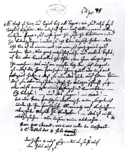 Letter from Mozart to His Father, 5th April 1778 by Wolfgang Amadeus Mozart